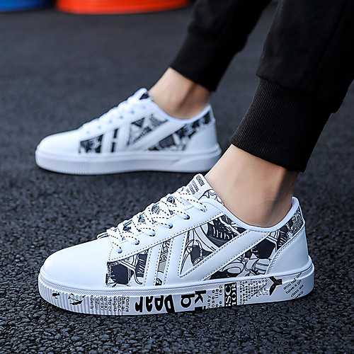 

Men's Spring & Summer / Fall & Winter Classic / British Daily Outdoor Sneakers Walking Shoes Canvas Breathable Wear Proof White / Black / Burgundy