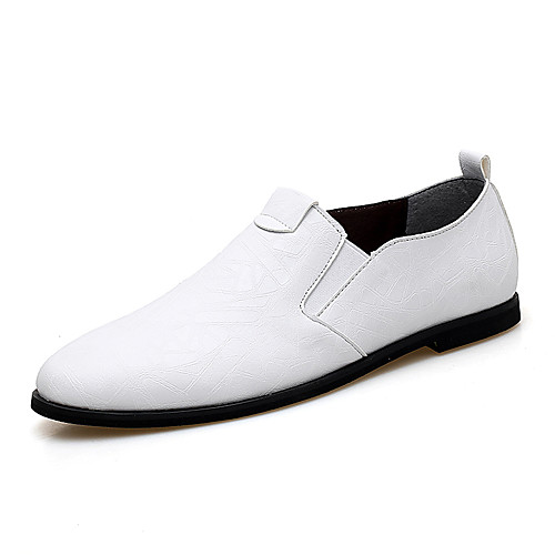 

Men's Formal Shoes Microfiber Spring & Summer / Fall & Winter Business / Casual Loafers & Slip-Ons Breathable Black / White