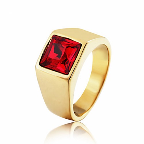 

Men's Band Ring Ring 1pc Dark Red Yellow Red Titanium Steel Circular Basic Vintage Fashion Daily Jewelry