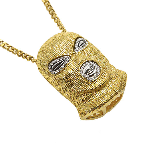 

Men's Pendant Necklace Chain Necklace Cuban Link Face Helmet Statement Punk European Trendy Copper Chrome Gold Silver 70 cm Necklace Jewelry 1pc For Club / Statement Necklace / Long Necklace