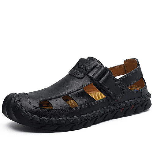 

Men's Comfort Shoes PU Summer Sandals Black / Brown / Outdoor