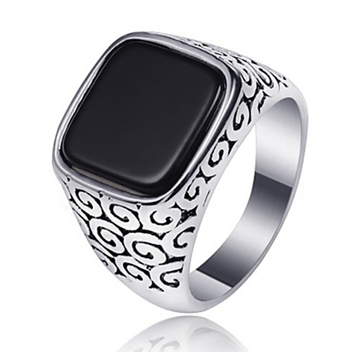 

Men's Band Ring Ring Tail Ring 1pc Silver Titanium Steel Circular Vintage Basic Fashion Gift Daily Jewelry Cross Cool