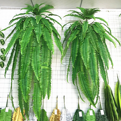 

1Pc Simulation Green Plant Wall Hanging Big Persian Grass Persian Iron Tree Moss Plant Fake Mosaic Decoration Accessories Green Flowers And Plant