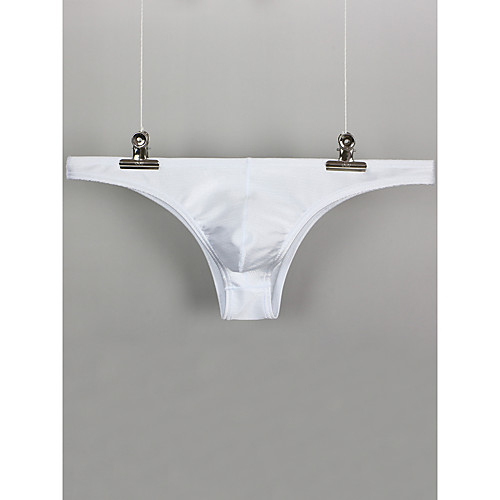 

Men's Basic Briefs Underwear - Normal 1 Piece Low Waist Black White Blue S M L