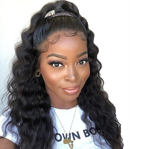 

Human Hair Lace Front Wig Free Part style Brazilian Hair Wavy Body Wave Black Wig 130% Density with Baby Hair Natural Hairline For Black Women 100% Virgin 100% Hand Tied Women's Long Human Hair Lace