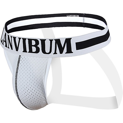 

Men's Mesh G-string Underwear - Normal 1 Piece Low Waist Black White Blue M L XL