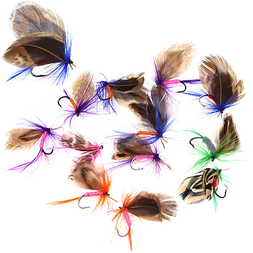 

12 pcs Fishing Lures Flies Floating Bass Trout Pike Fly Fishing Bait Casting Freshwater Fishing