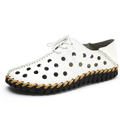 

Men's Comfort Shoes Cowhide Summer Sandals Yellow / White / Brown