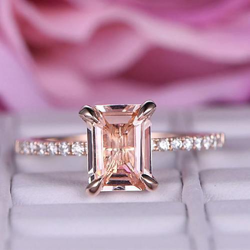 

Women's Ring 1pc Rose Gold Imitation Diamond Alloy Rectangle Trendy Korean Fashion Daily Jewelry Classic Lucky