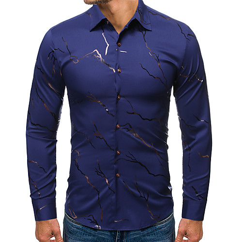 

Men's Shirt Solid Colored Floral Long Sleeve Daily Tops Basic Elegant Black Wine Navy Blue