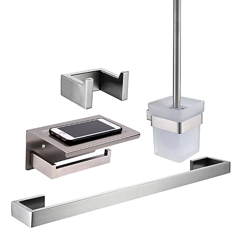 

Toilet Brush Holder / Toilet Paper Holder / Bathroom Accessory Set Creative / Premium Design Traditional / Contemporary Stainless Steel / Iron / Metal / Stainless Steel 4pcs - Bathroom Wall Mounted
