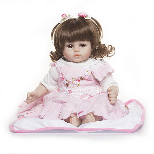 

18 inch Reborn Doll Baby Girl Kids / Teen Cloth 3/4 Silicone Limbs and Cotton Filled Body with Clothes and Accessories for Girls' Birthday and Festival Gifts