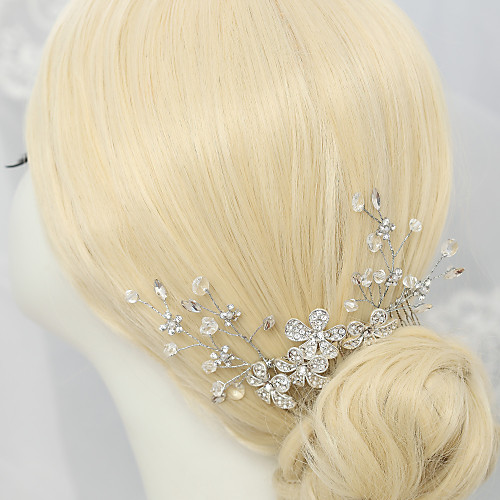

Crystal / Rhinestone Hair Combs with Crystal / Imitation Pearl / Crystals / Rhinestones 1 Piece Wedding Headpiece
