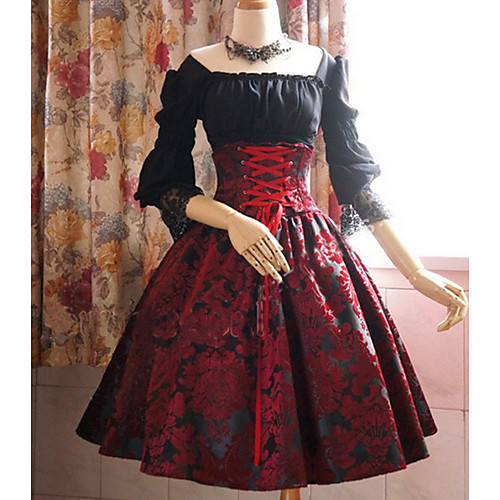 

Women's Plus Size Swing Dress - Long Sleeve Tie Dye Boat Neck Belt Not Included Black Blue Purple S M L XL XXL XXXL XXXXL XXXXXL