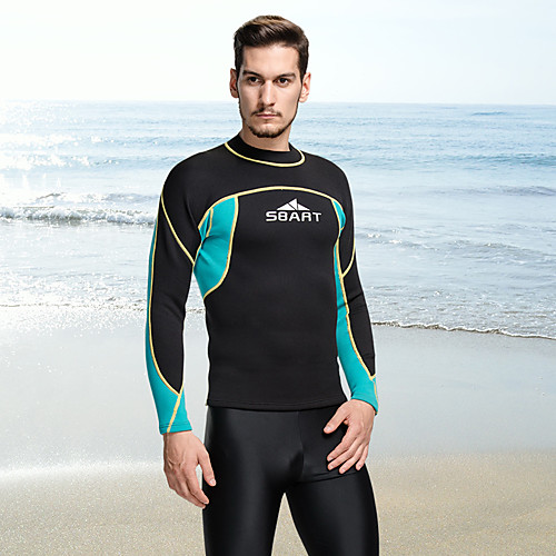 

SBART Men's Wetsuit Top 2mm SCR Neoprene Top Thermal / Warm Long Sleeve Diving Surfing Snorkeling Autumn / Fall Spring Summer / Micro-elastic