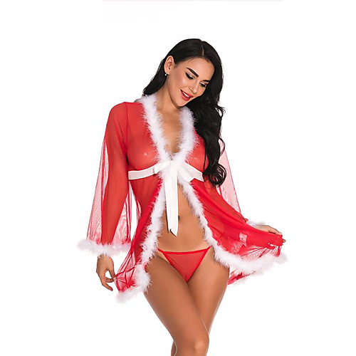 

Santa Suit Dress Cosplay Costume Christmas Dress Adults' Women's Cosplay Vacation Dress Christmas Christmas Festival Christmas Halloween Carnival Festival / Holiday Lace Polyster Red Women's Easy