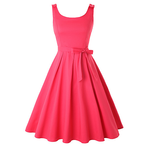 

Vintage Inspired Vacation Dress Dress Prom Dress Women's Spandex Costume Black / Red / Wine Vintage Cosplay 3/4-Length Sleeve
