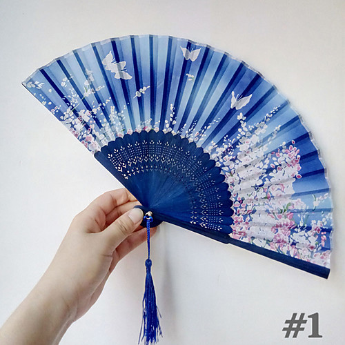 

4pcs Bamboo Folding Hand Fans Wedding Favours Wedding Supplies Gift 21cm Long