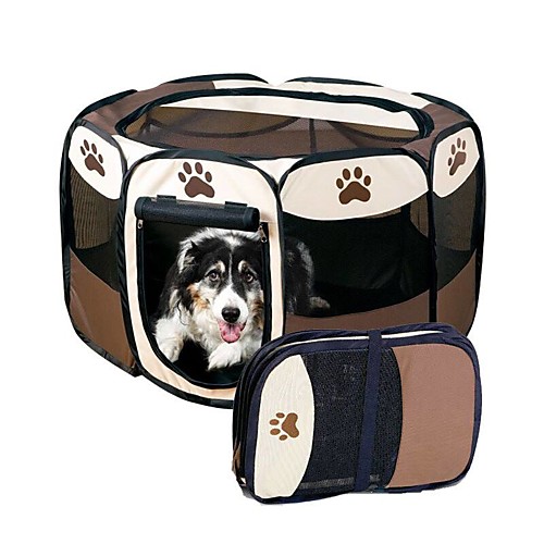 

Cat Dog Kennel & Crate Foldable Collapsible Cartoon Nylon Yellow Red Dark Red