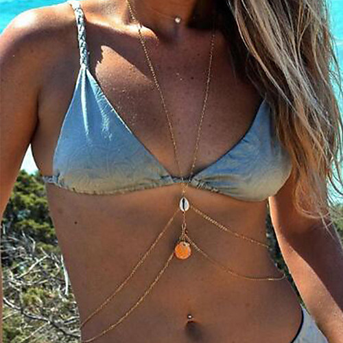 

Waist Chain Women's Body Jewelry For Daily Holiday Shell Alloy Gold 1pc