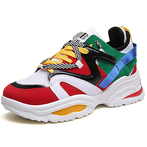 

Unisex Sneakers Flat Heel Round Toe Mesh Summer Black / White / Rainbow