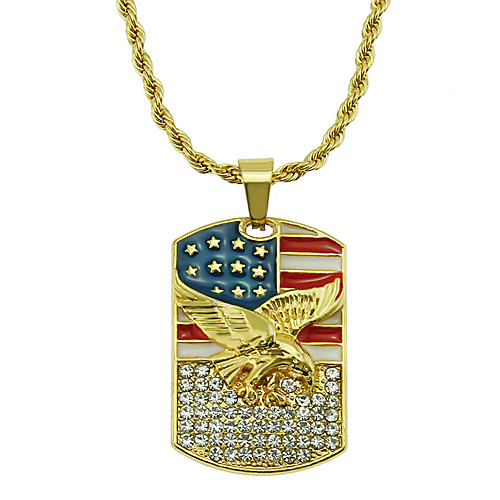 

Men's Pendant Necklace Necklace Long Necklace Geometrical Eagle Statement Trendy Rock Fashion Chrome Imitation Diamond Gold 75 cm Necklace Jewelry 1pc For Daily School Street Holiday Festival