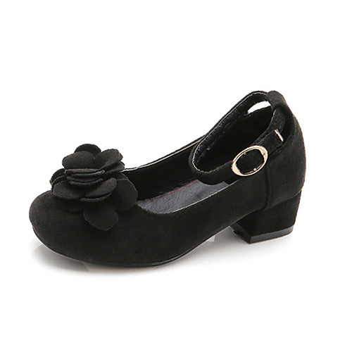 

Girls' Flower Girl Shoes PU Heels Little Kids(4-7ys) Buckle / Flower Black / Red / Pink Summer