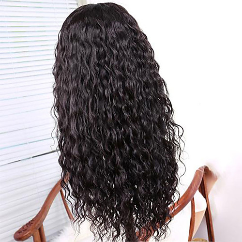 

Remy Human Hair 4x13 Closure Wig Side Part style Brazilian Hair Water Wave Wig 130% Density Women Best Quality New New Arrival Hot Sale Women's Medium Length Human Hair Lace Wig Human Hair Extensions