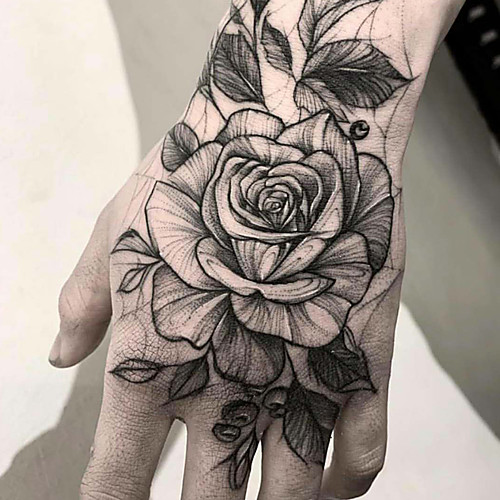 

5 pcs Waterproof Temporary Tattoo Sticker Rose other Flower Fake Tatto Flash Tatoo Hand Arm Foot Back Tato body art for Girl Women Men