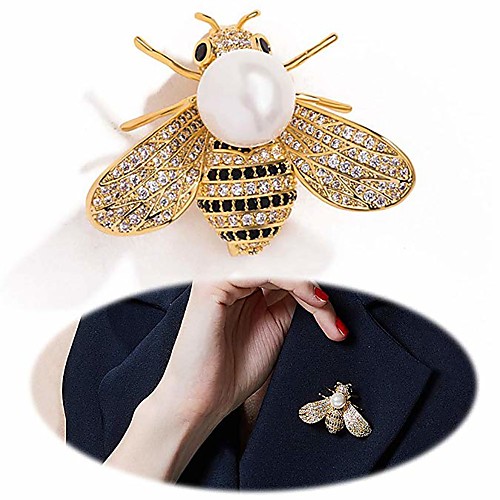 

Women's Brooches Tropical Bee Luxury Elegant Colorful Pearl Gold Plated Imitation Diamond Brooch Jewelry Gold Silver For Wedding Engagement Gift Work Promise