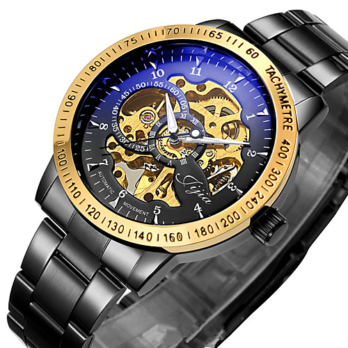 

WINNER Men's Skeleton Watch Wrist Watch Mechanical Watch Automatic self-winding Stainless Steel Black / Silver 30 m Water Resistant / Waterproof Hollow Engraving Luminous Analog Luxury Vintage -
