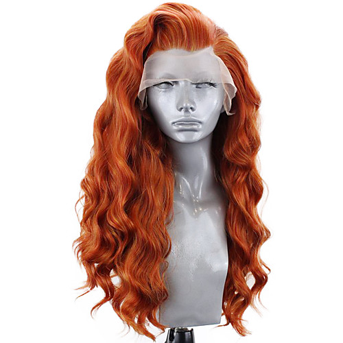 

Synthetic Lace Front Wig Wavy Body Wave Free Part Lace Front Wig Blonde Long Orange Synthetic Hair 8-12 inch Women's Soft Elastic Women Blonde / Glueless