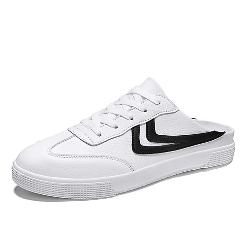 

Men's Comfort Shoes PU Spring & Summer Casual Clogs & Mules Non-slipping Black / White / White / Red