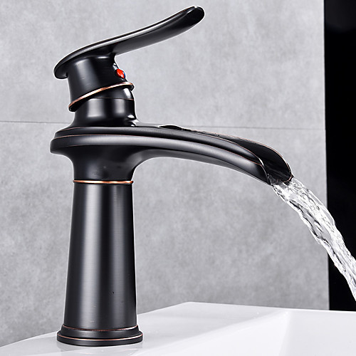 

Bathroom Waterfall Faucet Toilet Hot and Cold Water Tap Nordic Copper Faucet Black