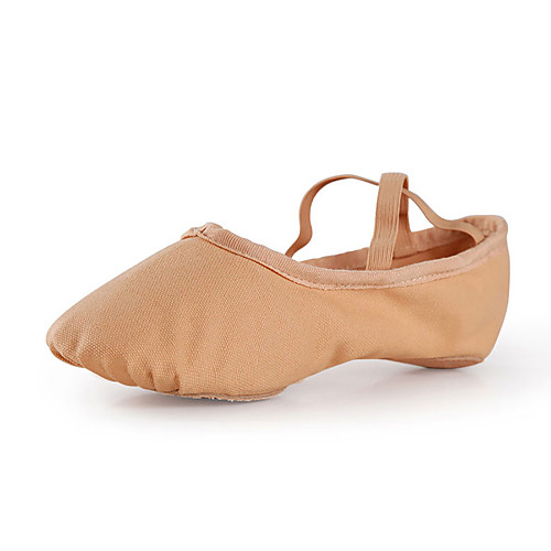 

Women's Dance Shoes Canvas Ballet Shoes Flat Flat Heel Customizable Pink / Camel / Performance / Practice