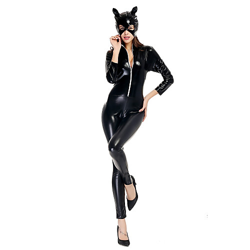 

Catwoman Shiny Zentai Suits Cosplay Costume Masquerade Catsuit Skin Suit Adults' Women's Cosplay Sex Halloween Halloween Halloween Masquerade Festival / Holiday PU Leather Black Women's Carnival