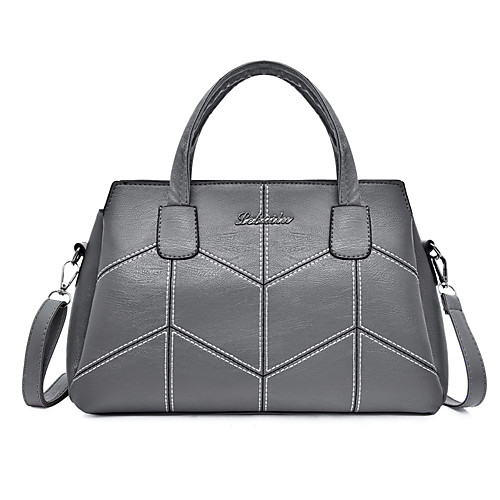 

Women's Zipper PU Tote Solid Color Black / Red / Brown / Fall & Winter