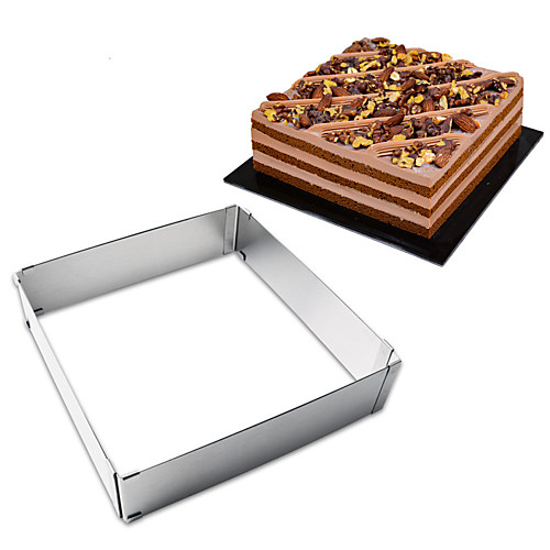 

1pc Stainless Steel Adjustable DIY Everyday Use Cake Cheese Square Cake Molds Bakeware tools
