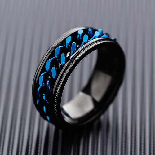 

Men's Band Ring 1pc Blue Stainless Steel Stylish Unique Design Trendy Party Daily Jewelry Two tone Bottle Opening Precious