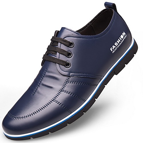 

Men's Derby Shoes Fall / Winter Casual Daily Oxfords Microfiber Non-slipping Wear Proof Blue / Brown / Black Slogan