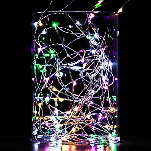 

10m String Lights 100 LEDs Warm White White Blue Waterproof Decorative Copper Wire Silver Line AA Batteries Powered 1pc