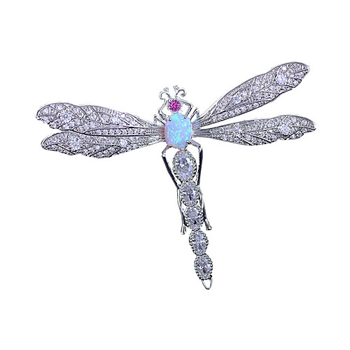 

Women's Opal Brooches Dragonfly Stylish Simple Brooch Jewelry White / Sliver For Wedding Party Engagement Gift Work