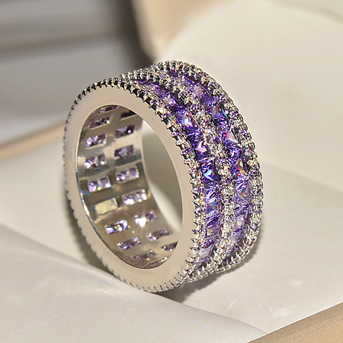 

Women's Band Ring Cubic Zirconia 1pc Light Blue S925 Sterling Silver Alloy Circle Classic Vintage Elegant Wedding Engagement Jewelry Vintage Style Flower Lovely