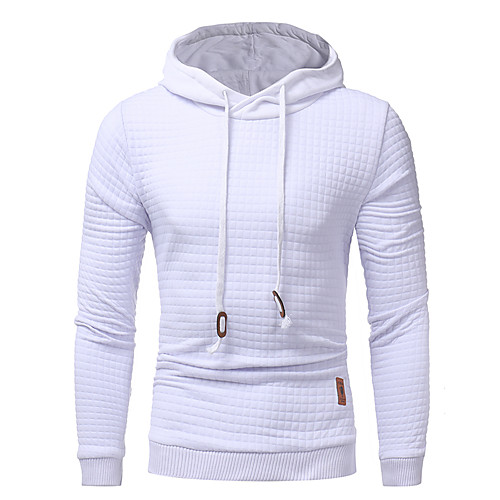 

Men's Plus Size Hoodie Solid Colored Hooded Sports Casual Hoodies Sweatshirts White Black Light gray