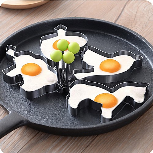 

5pcs Animal Shape Egg Rings Stainless Steel Egg Fried Mold Kitchen Cooking Egg Tools Pancake