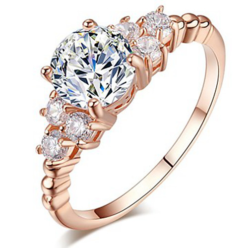 

Women's Ring 1pc Silver Rose Gold Copper Circular Basic Korean Fashion Festival Jewelry