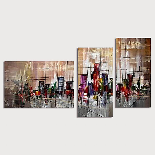 

Oil Painting Hand Painted Vertical Abstract Landscape Modern Stretched Canvas / Three Panels