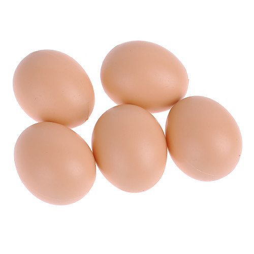 

5pcs Hatching Simulation Hen Poultry Simulation Artificial Faux Fake Plastic Eggs For Chicken Duck Geese Hatch Breeding