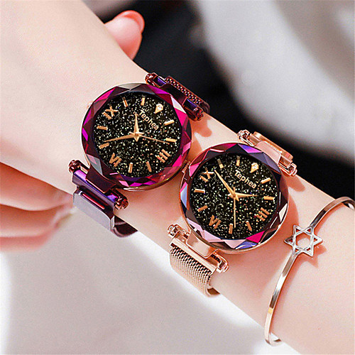 

Women's Wrist Watch Quartz Watches Fashion Elegant Black Blue Purple Stainless Steel Quartz Black Rose Gold Purple Casual Watch 1 pc Analog One Year Battery Life