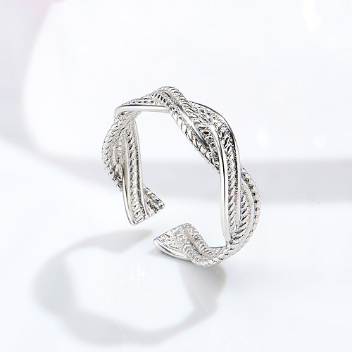 

Ring Classic Silver Sterling Silver S925 Sterling Silver Wave Artistic Simple European 1pc Adjustable / Women's / Open Ring / Daily